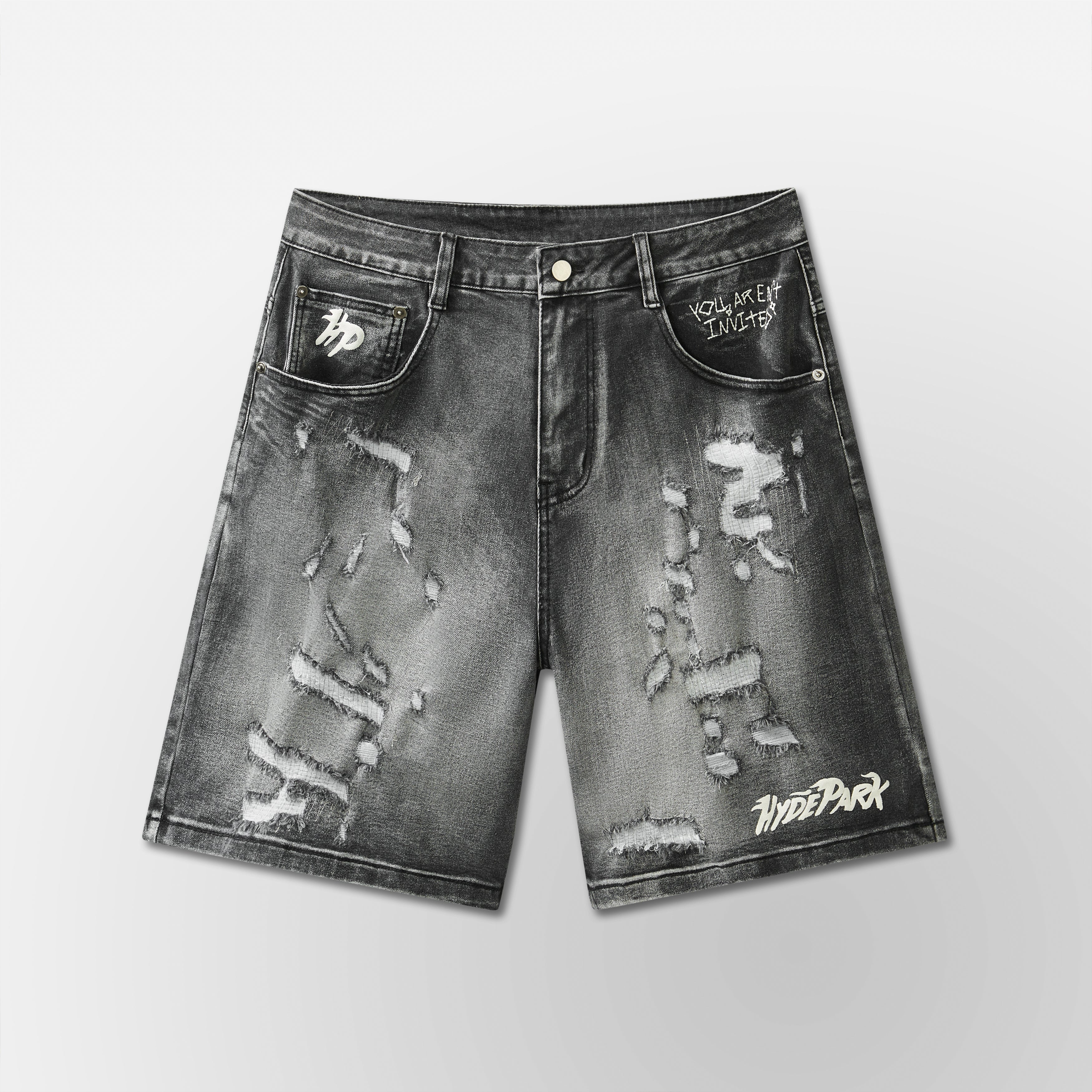 Double Denim Short - Black