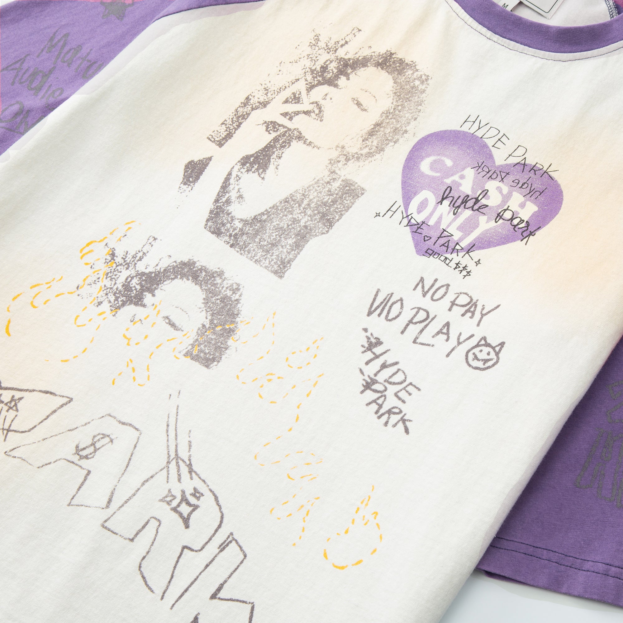 I Heart Cash Raglan- Purple