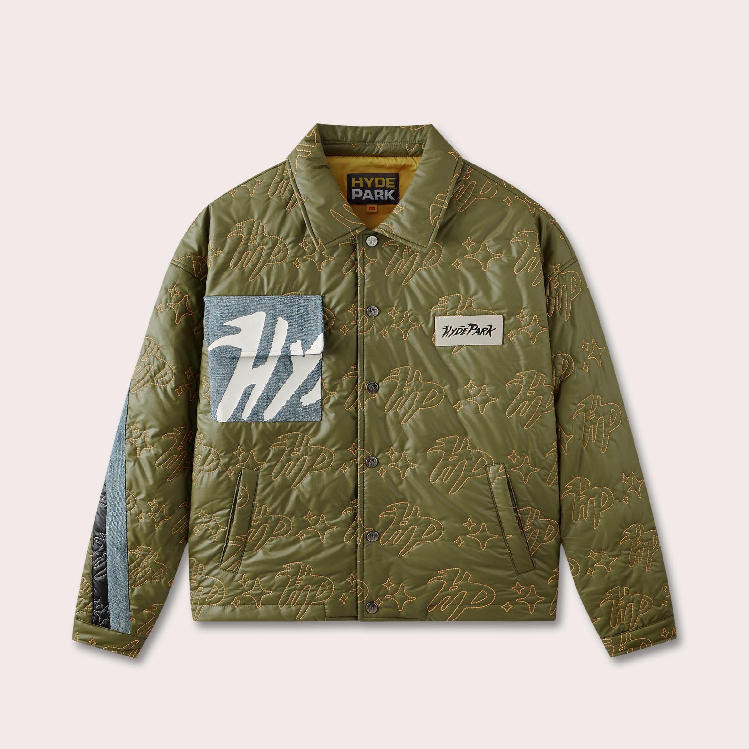 Moto Racer Coach Jacket - Olive Green