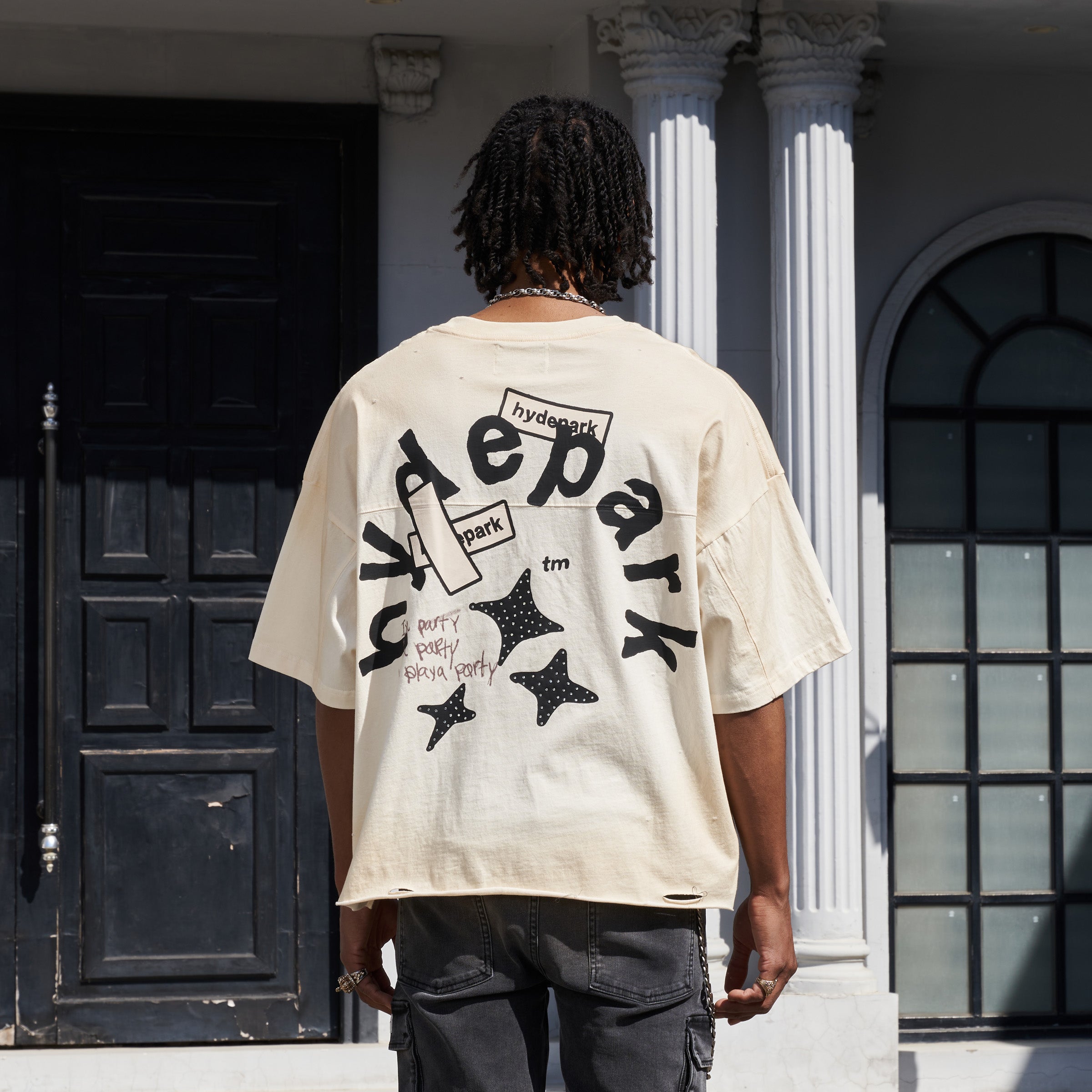 Aged Cotton (Double Yoke) Tee Crop - Cream