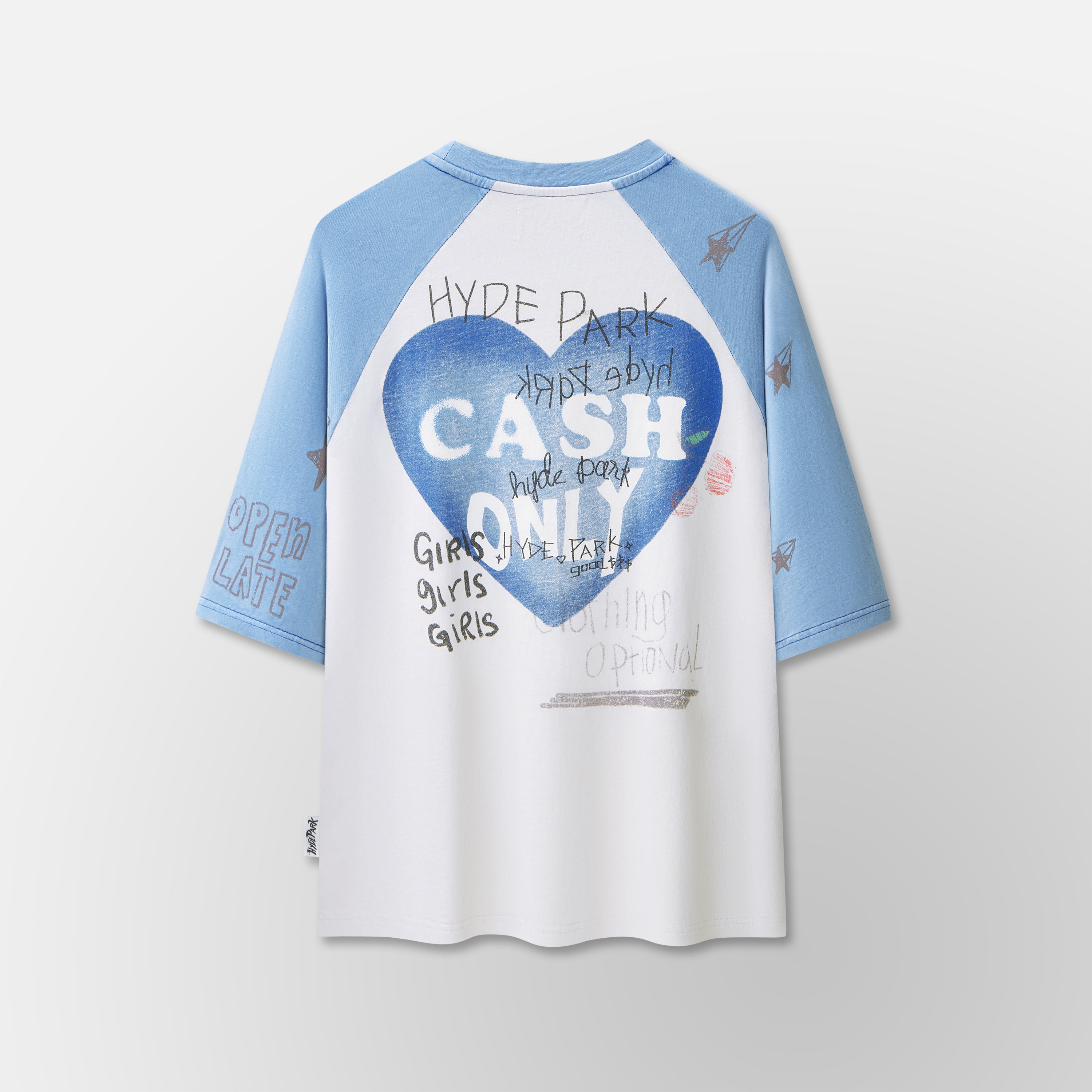I Heart Cash Raglan- Blue