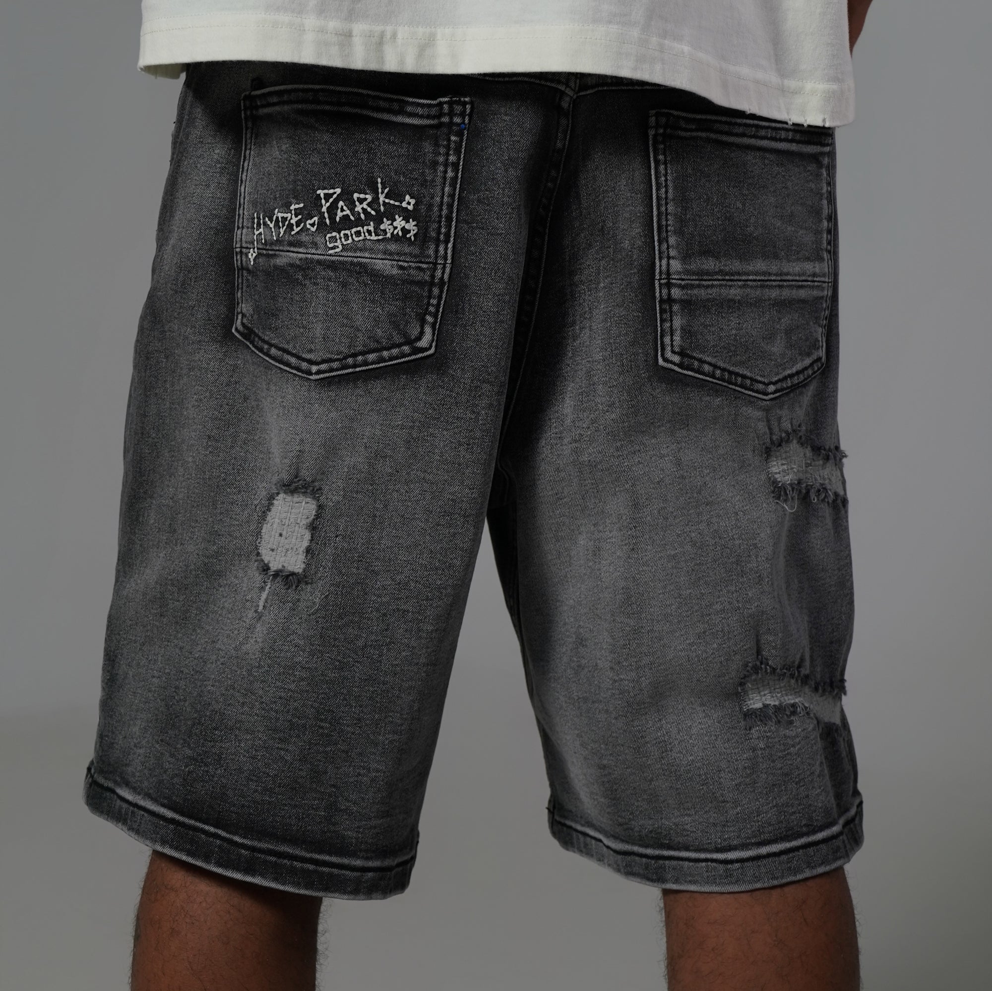 Double Denim Short - Black