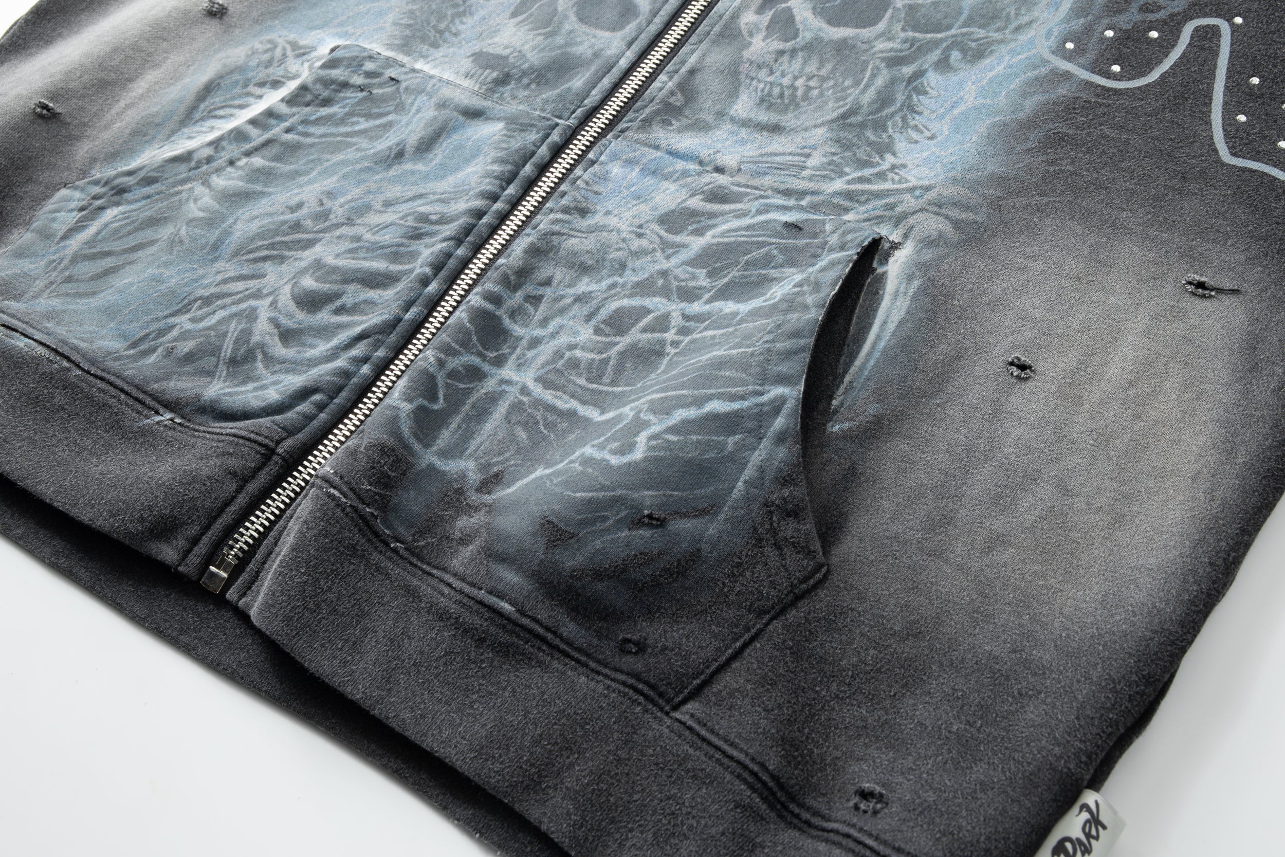 Grayskull- Throw Back- Full ZIP Hoodie- Black