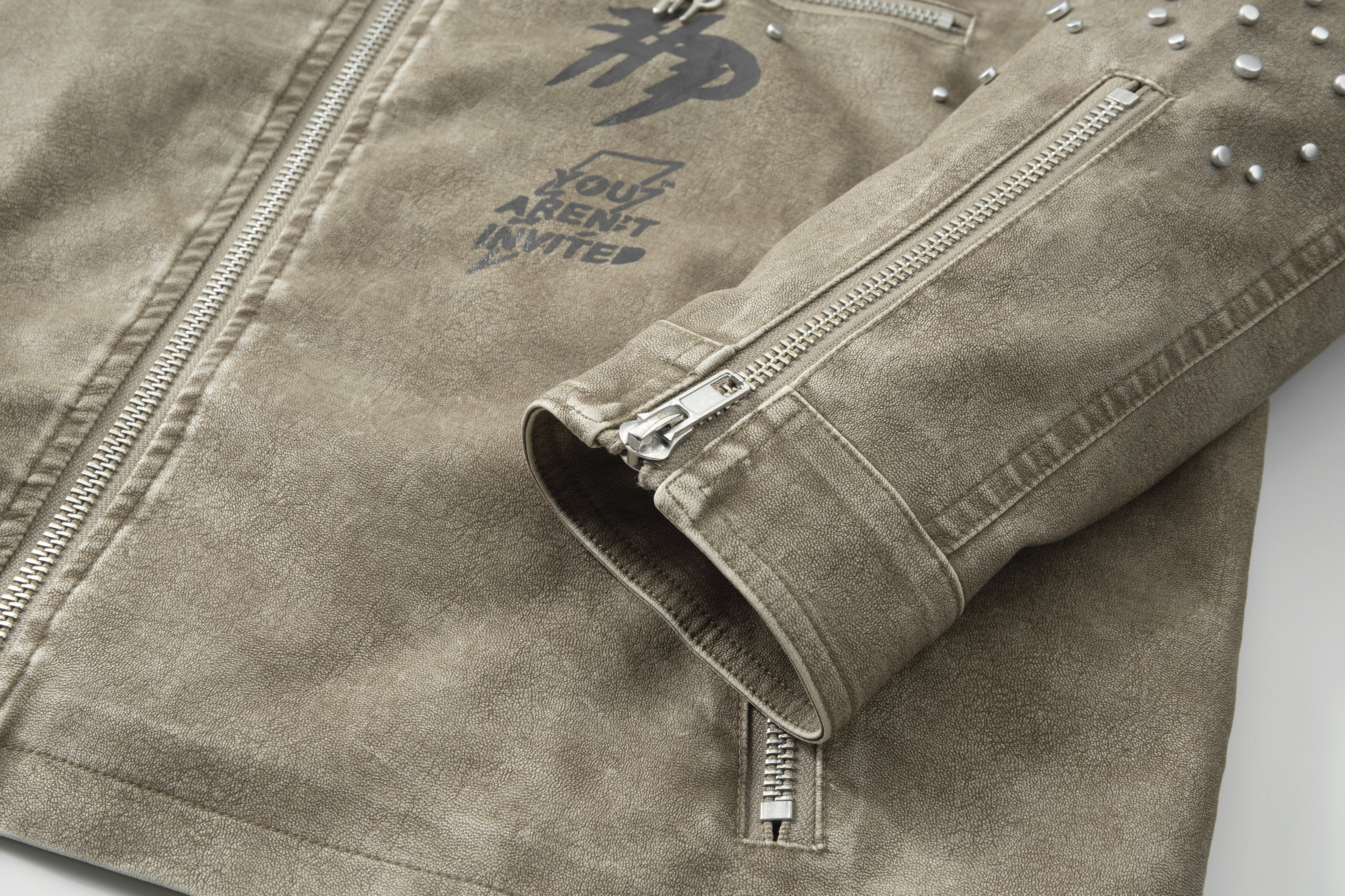 Super Speed Racer Moto Jacket - Collar - Sand