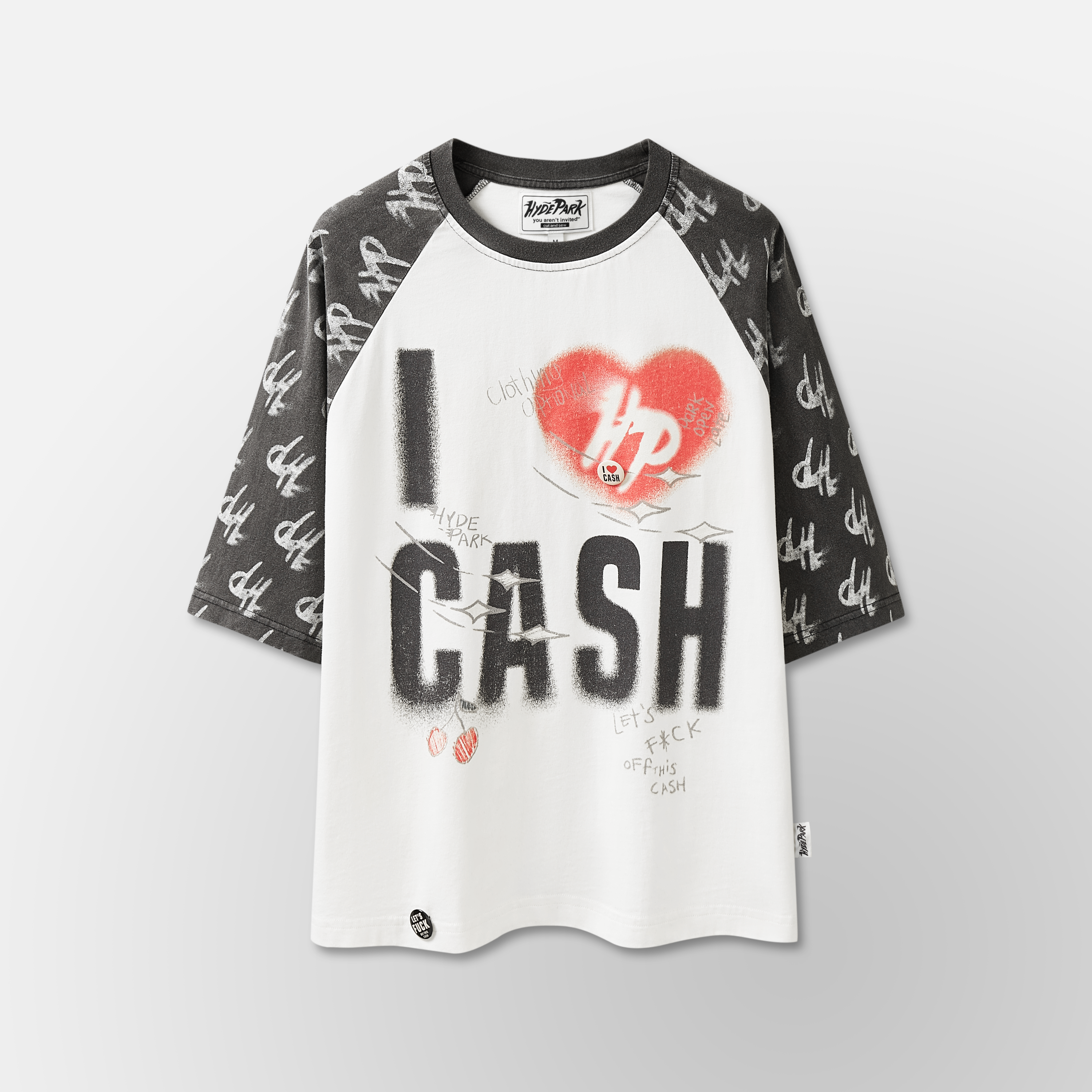 I Heart Cash Raglan- BLK