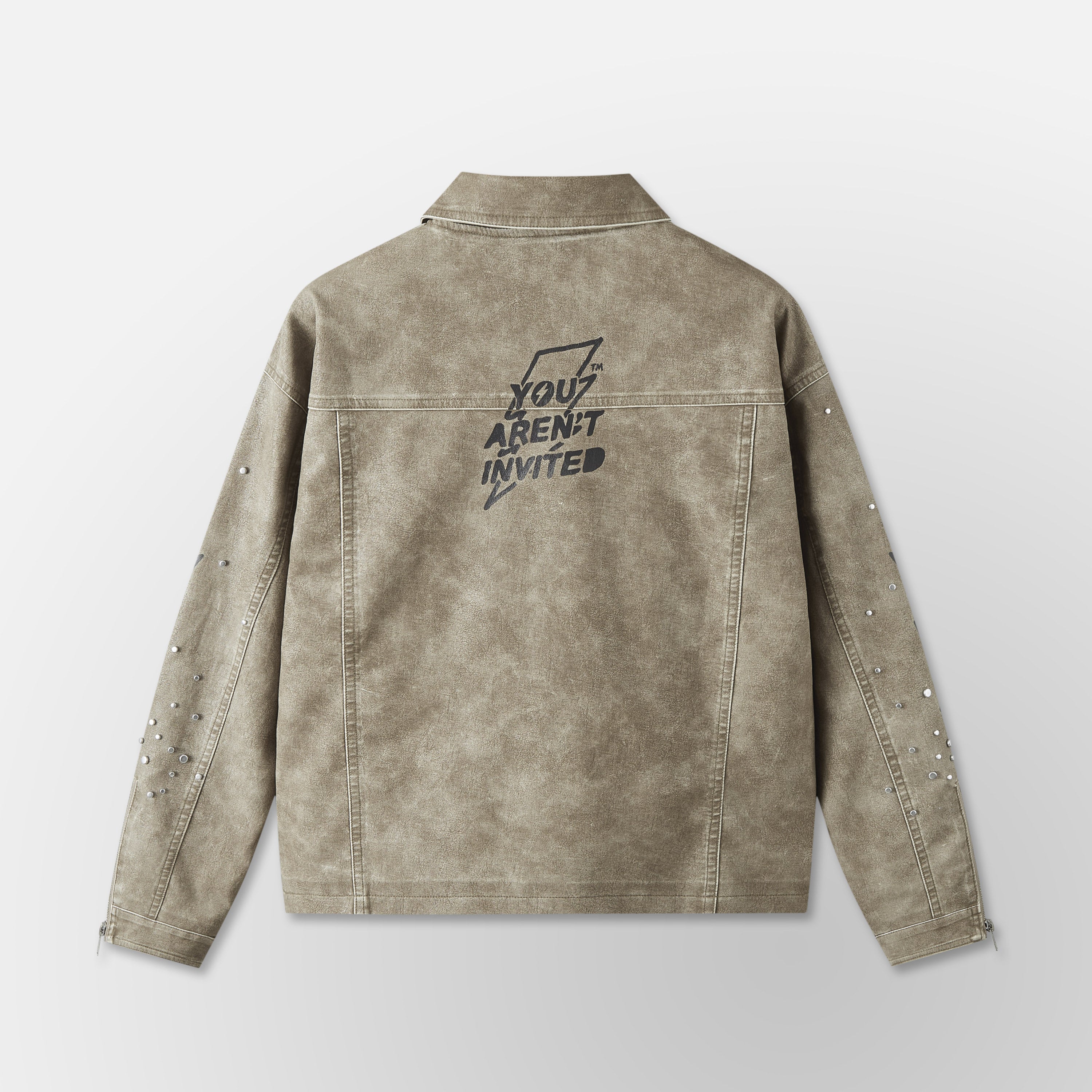 Super Speed Racer Moto Jacket - Collar - Sand