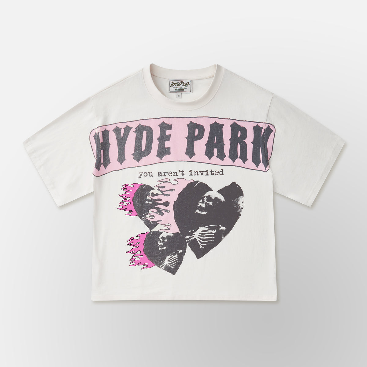 Triple heart Skull- WHT