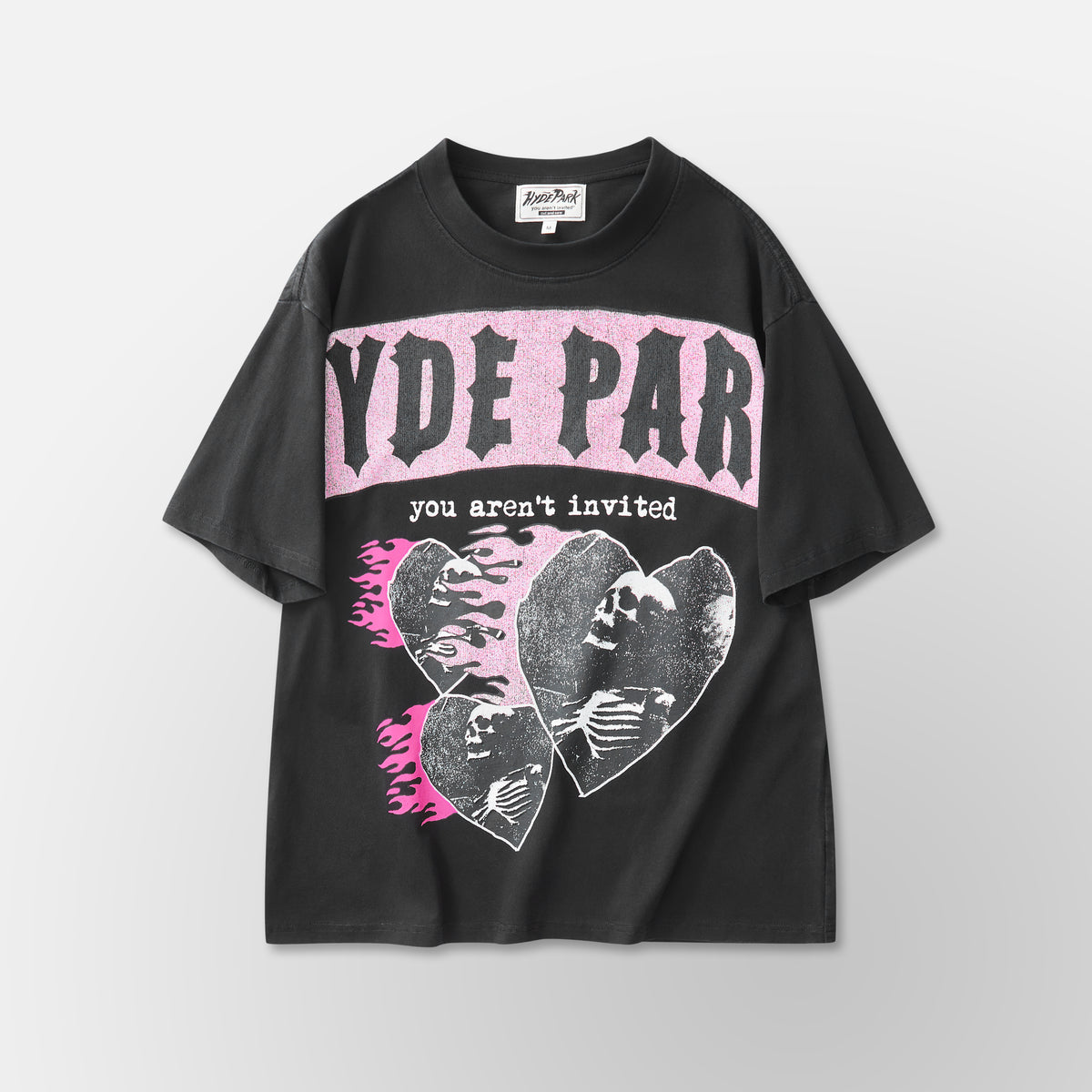Triple heart Skull- BLK
