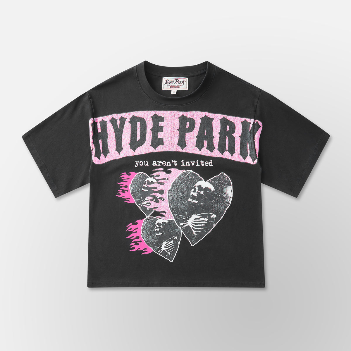 Triple heart Skull- BLK