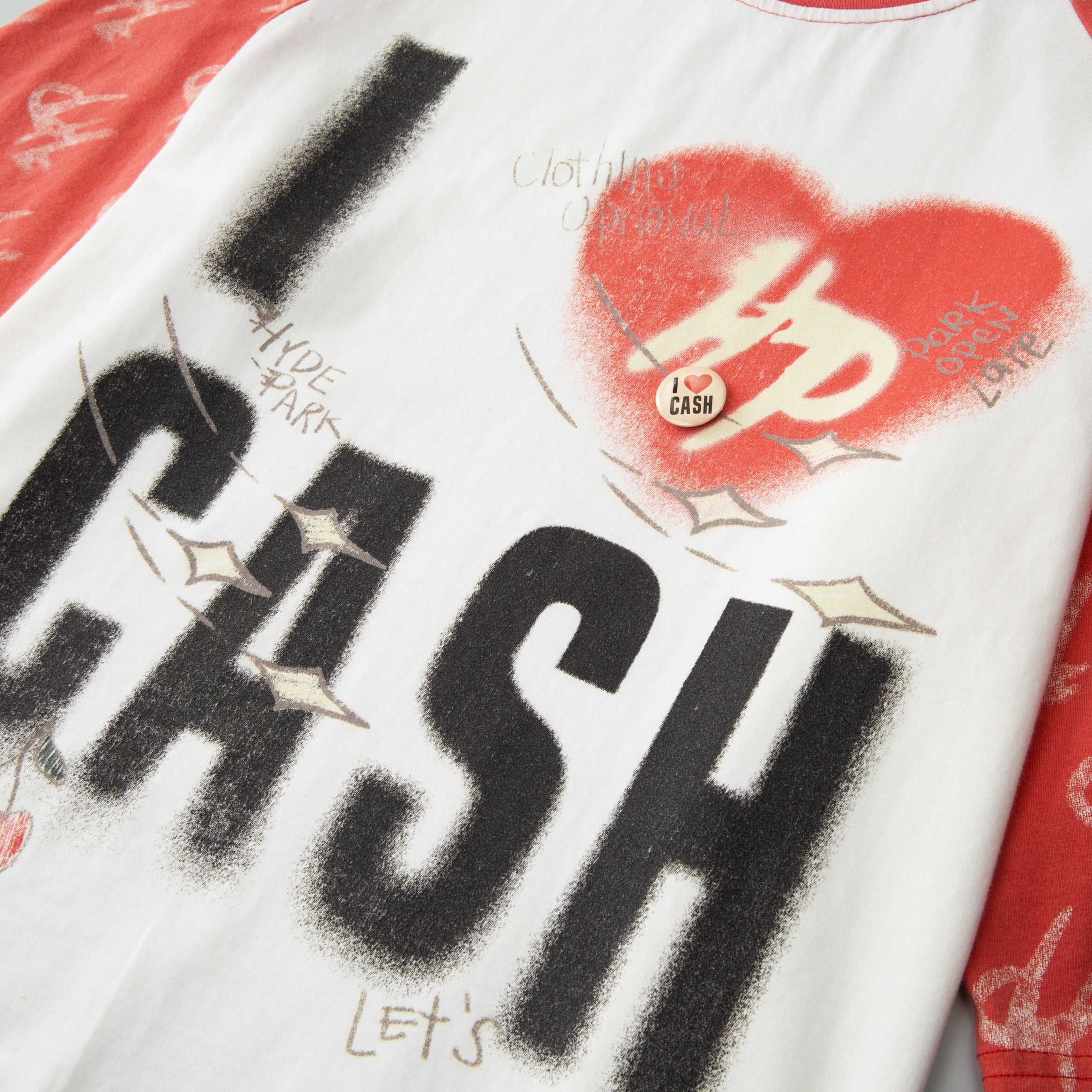 I Heart Cash Raglan- Red