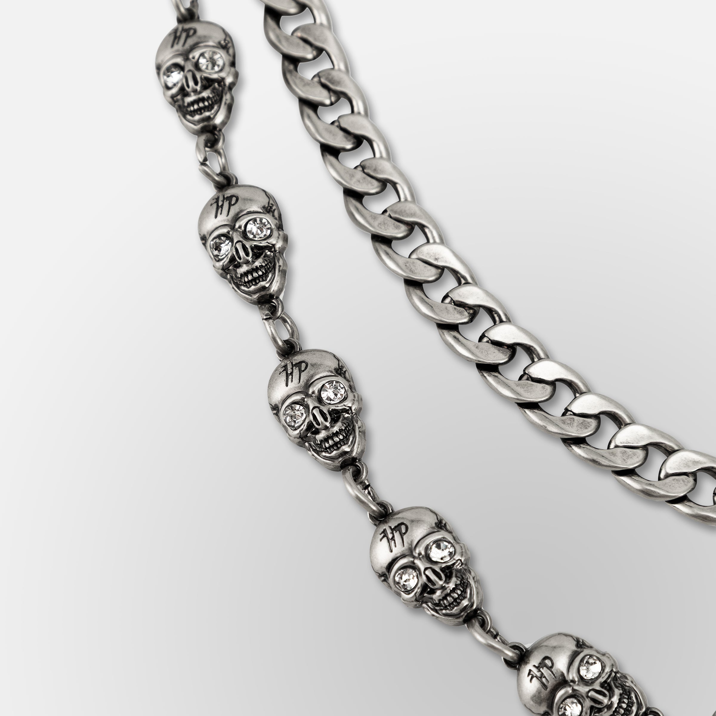 Paperclip Link Hp Skull Link Cuban Chain Link- Double Wallet Chain