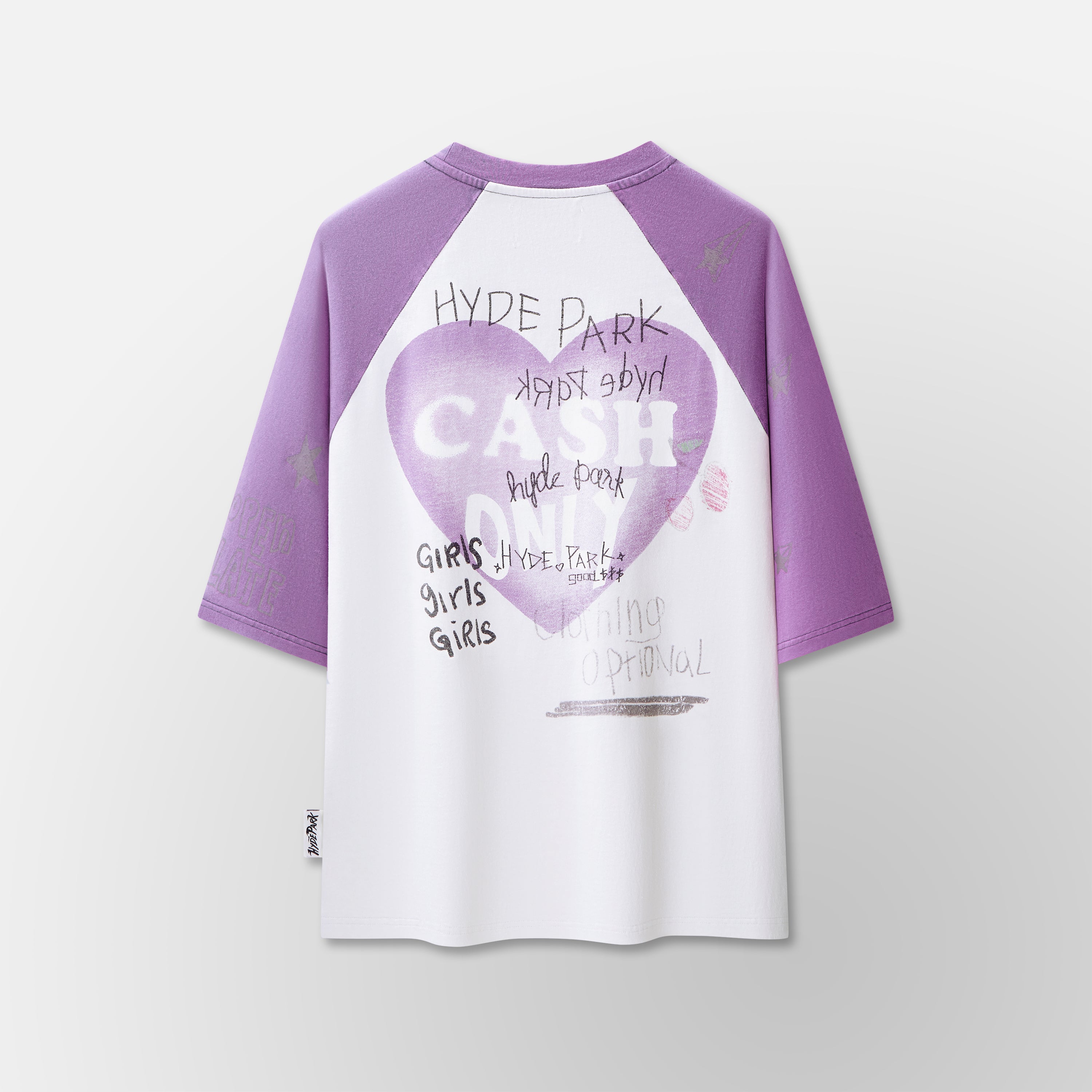 I Heart Cash Raglan- Purple