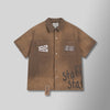 Cash Only Work Shirt - STAFF - Brown with Red Heart