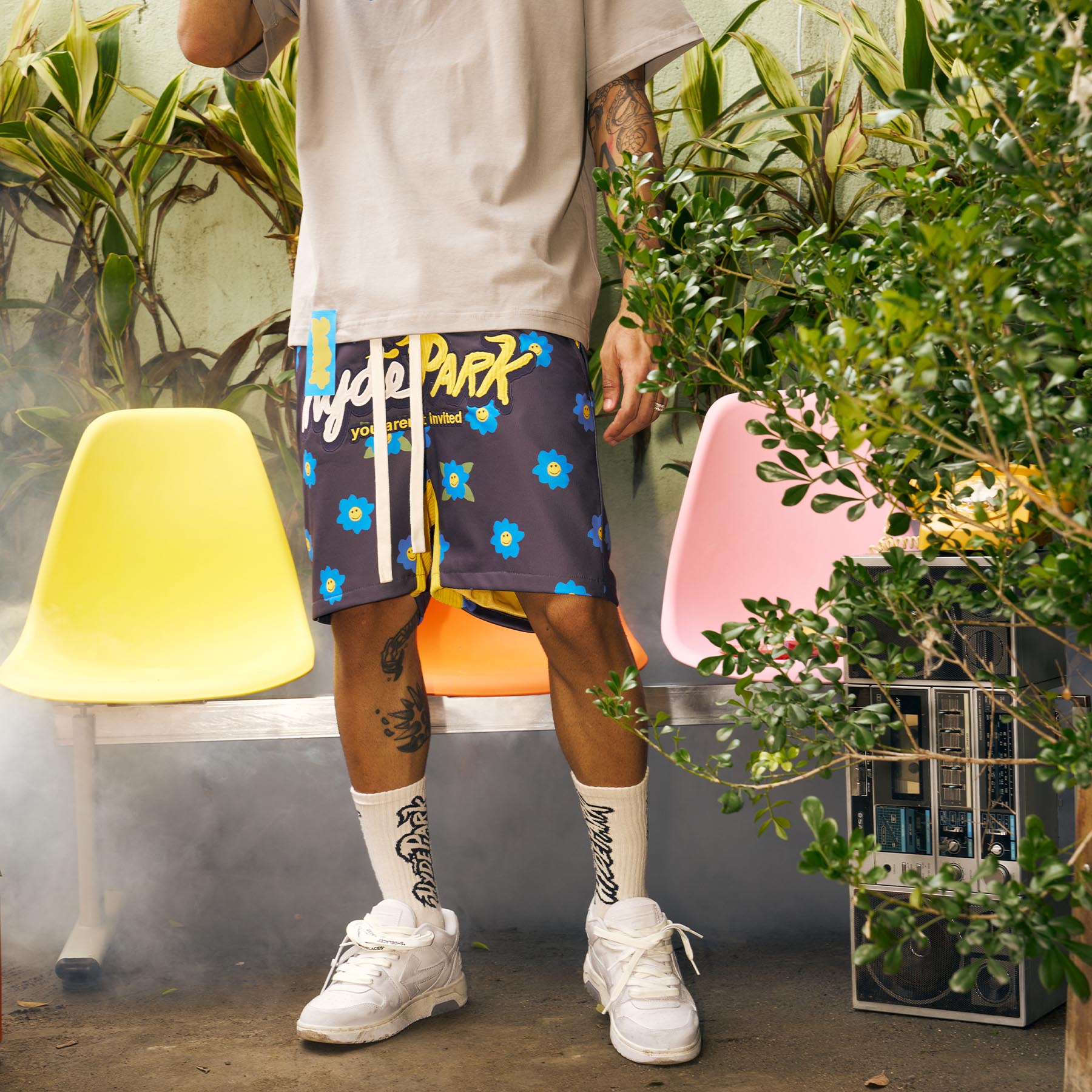Mash Up The Weekend Shorts - Blue Lemon