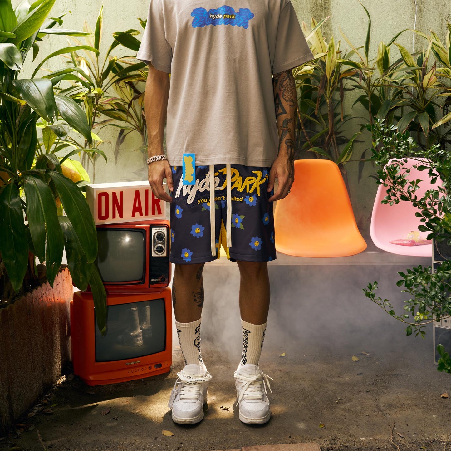 Mash Up The Weekend Shorts - Blue Lemon