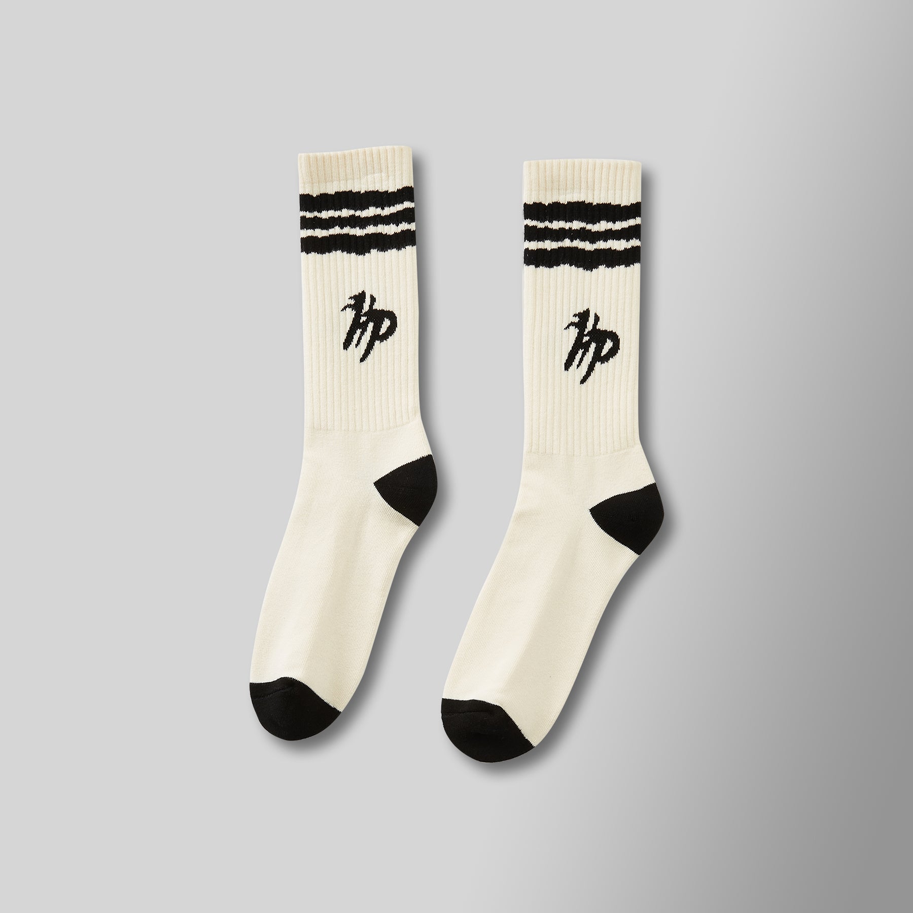 Wavy Sock - Cream & Black