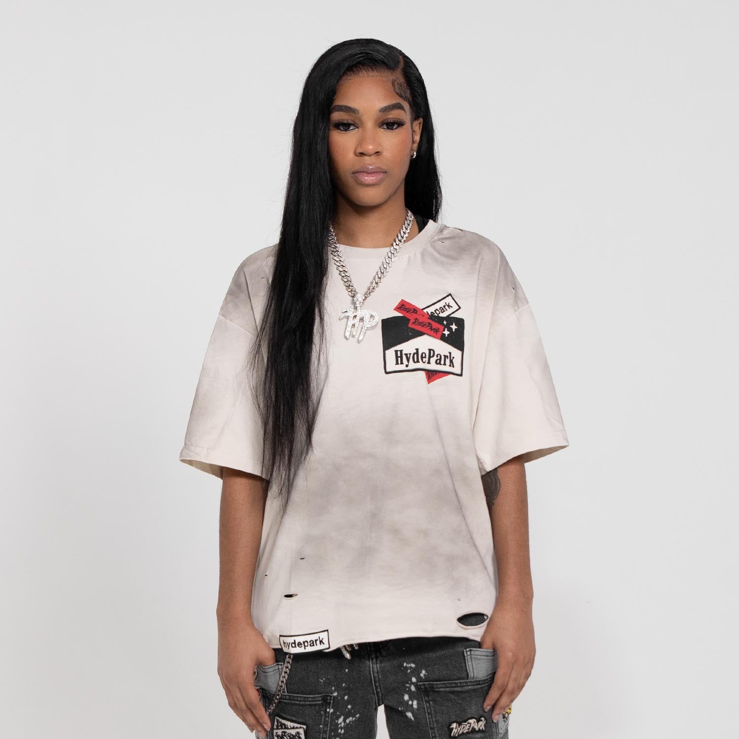 Ciggy Cig Tee - Black/Cream