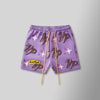 Puff the Magic Pattern Shorts- Purple