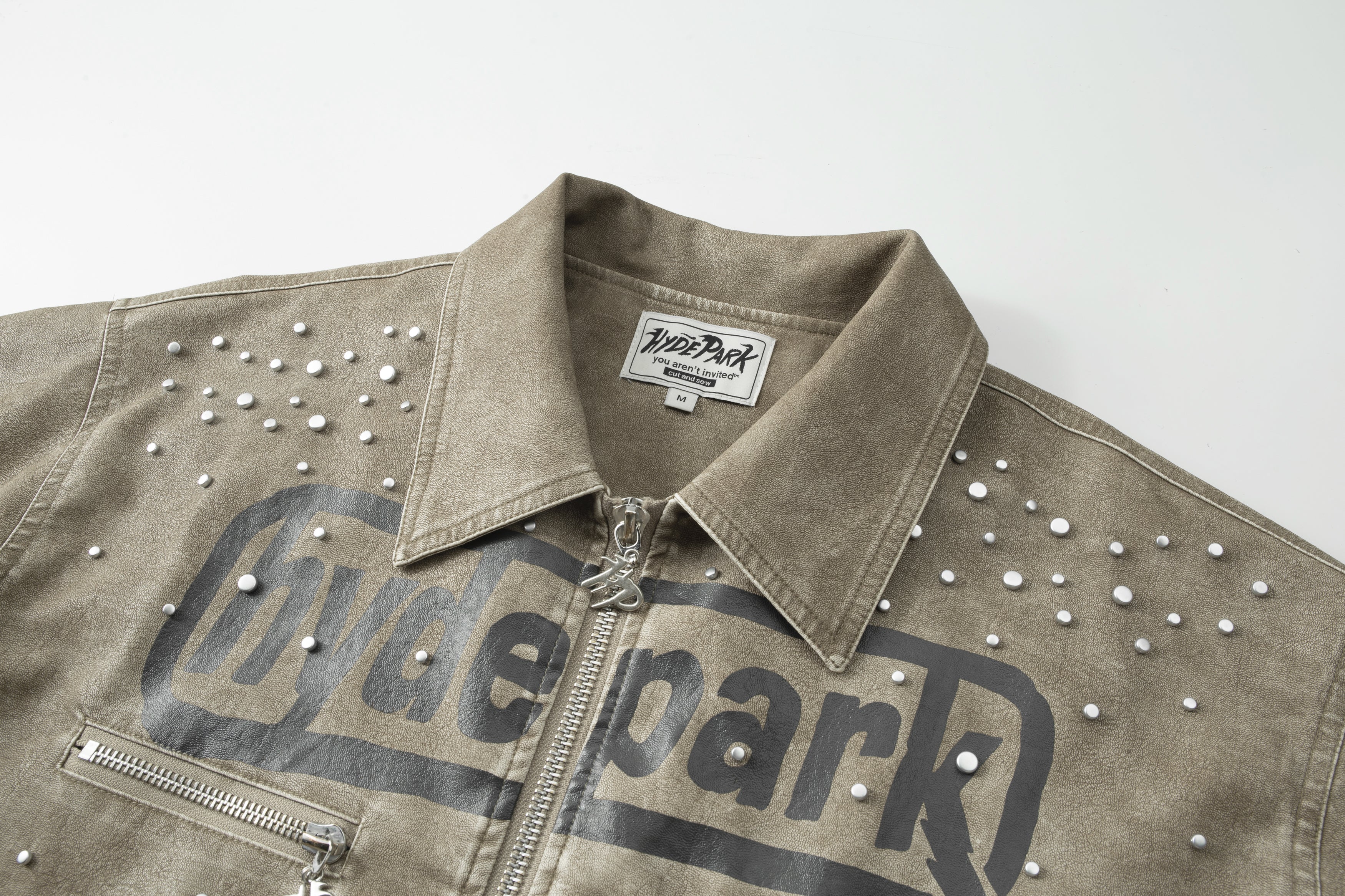 Super Speed Racer Moto Jacket - Collar - Sand