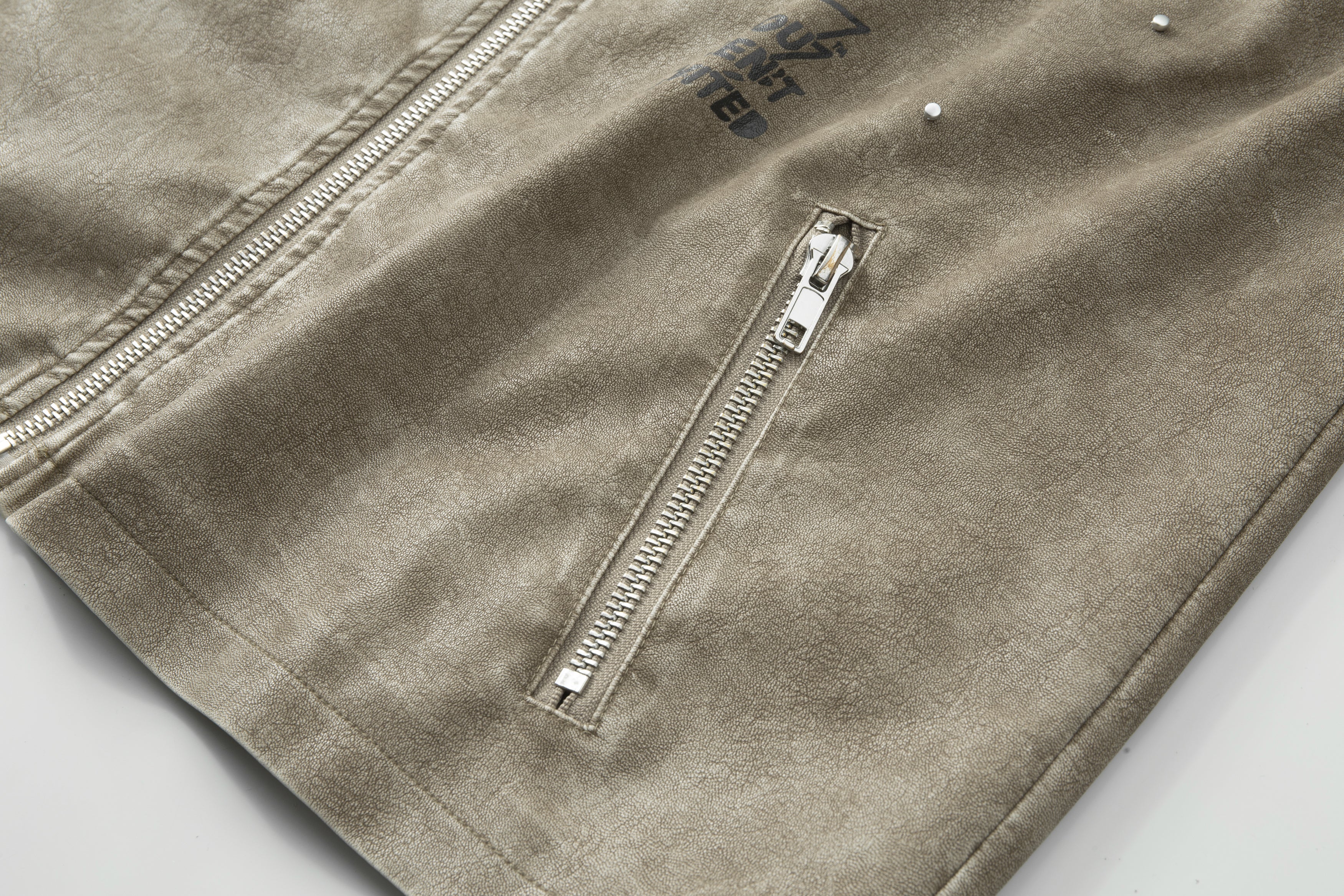 Super Speed Racer Moto Jacket - Collar - Sand