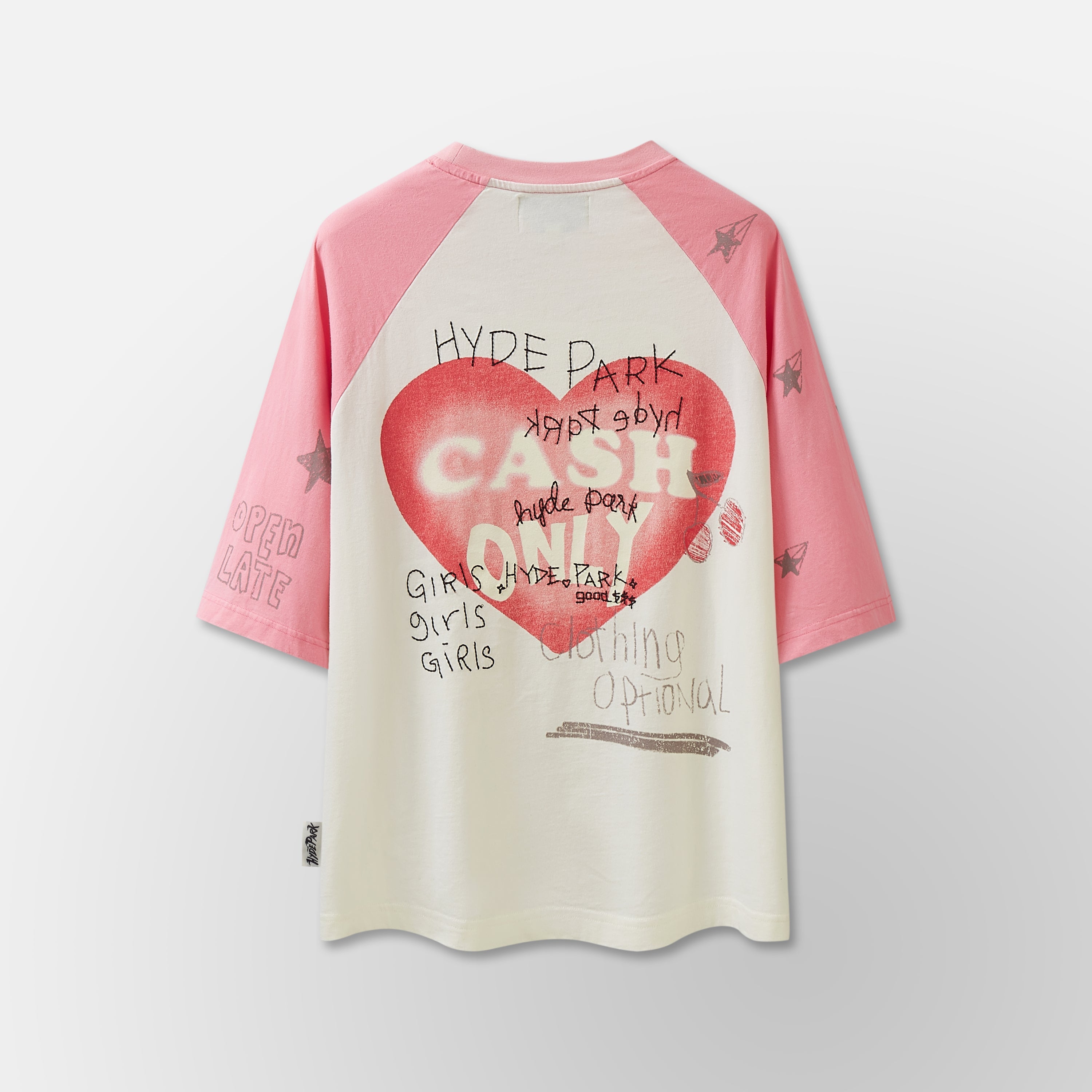 I Heart Cash Raglan- Pink