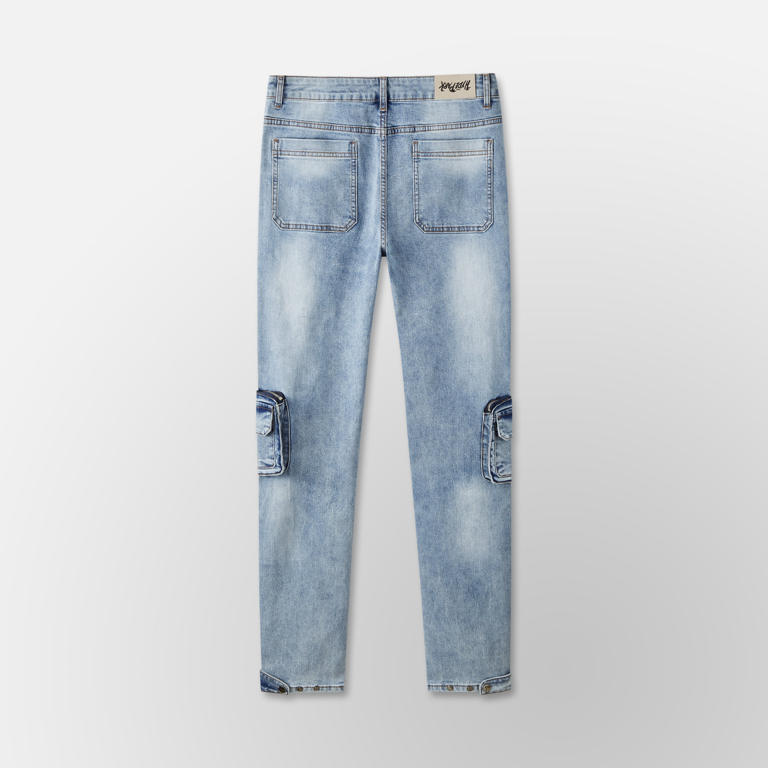 Skinny Vintage Cargo Pants - Blue Denim