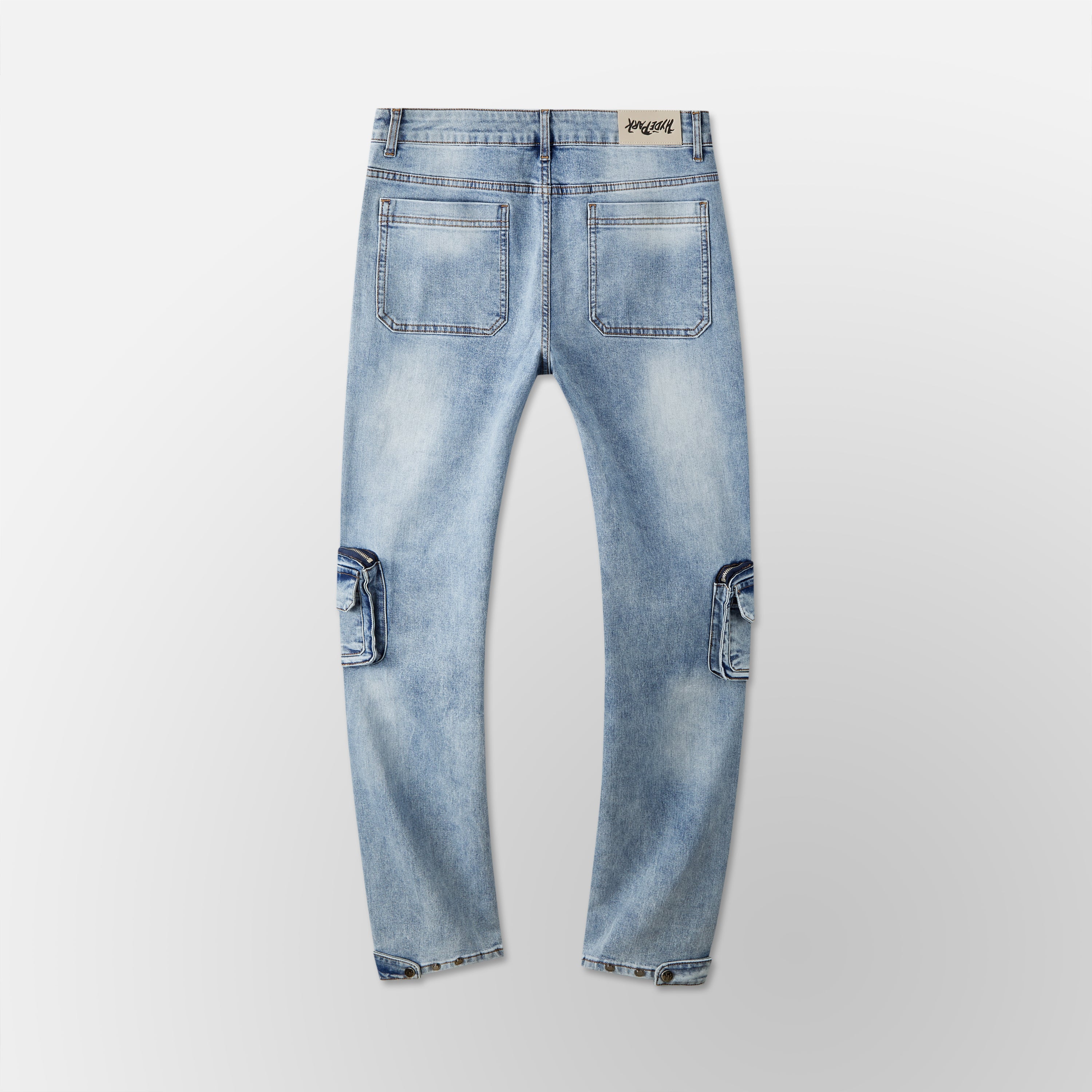 Skinny Vintage Cargo Pants - Blue Denim
