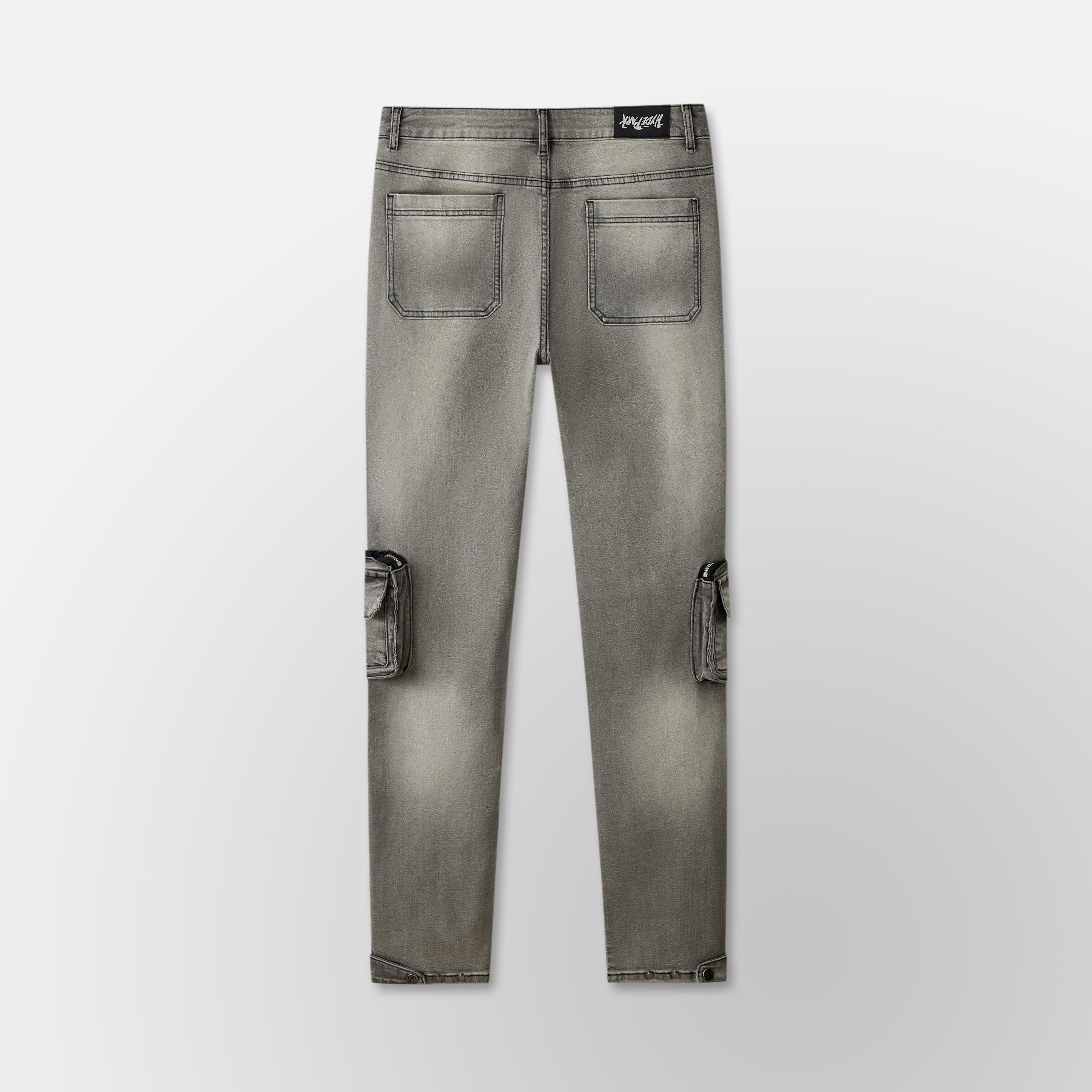 Skinny Vintage Cargo Pants - Black Denim
