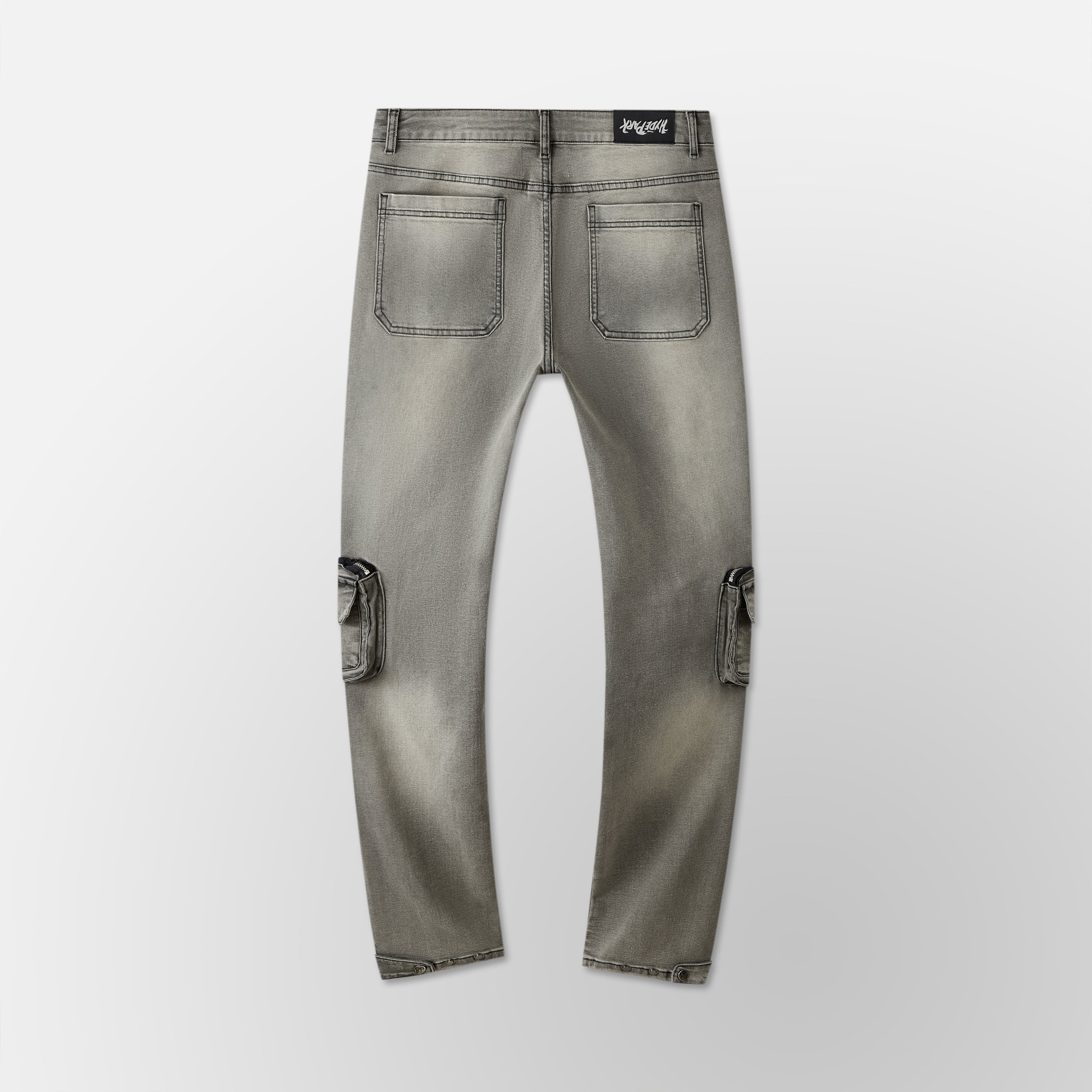 Skinny Vintage Cargo Pants - Black Denim