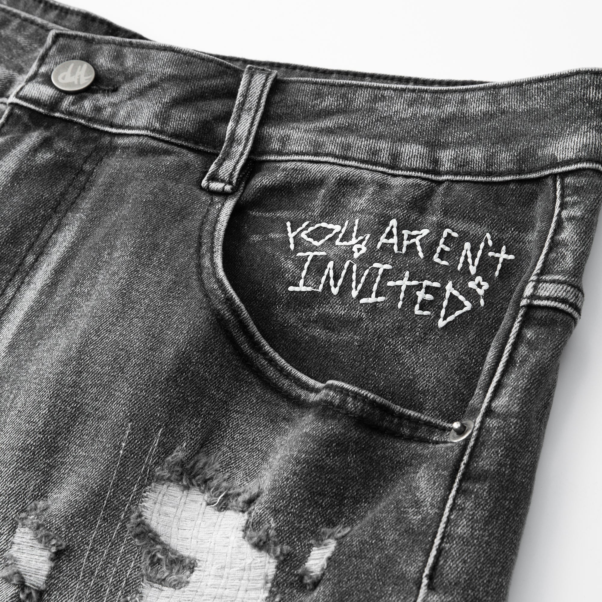 Double Denim Short - Black