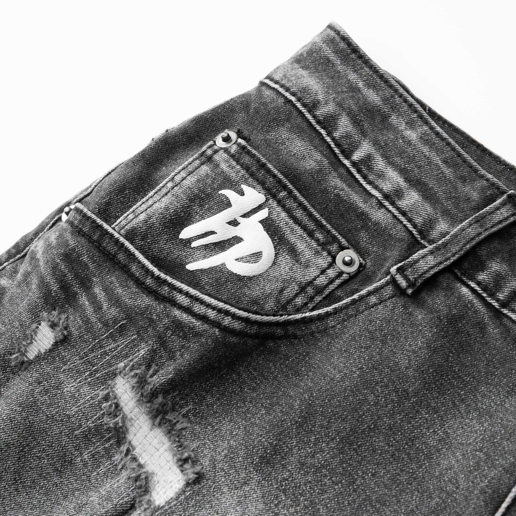 Double Denim Short - Black