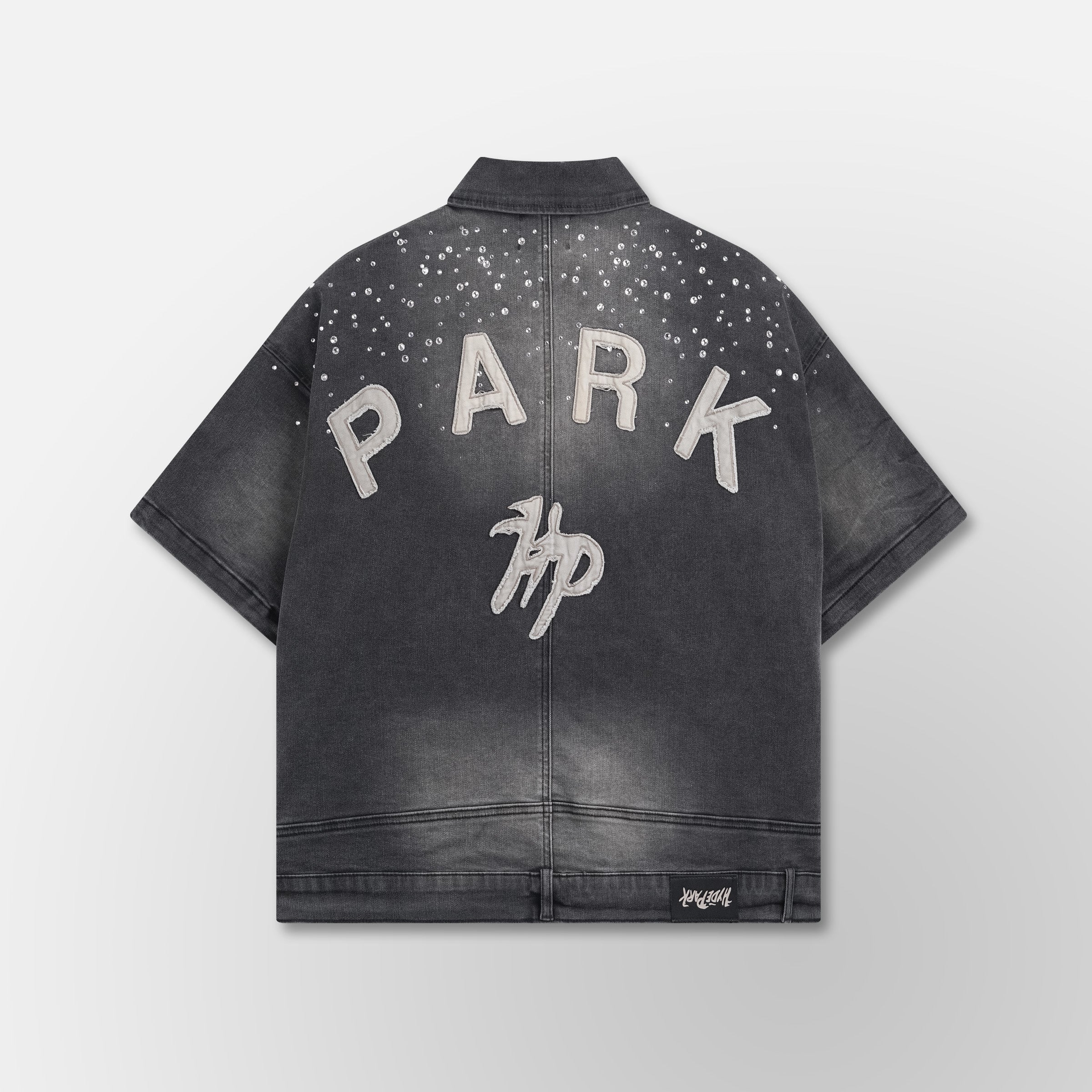 Studded Park Denim Work Shirt - Black
