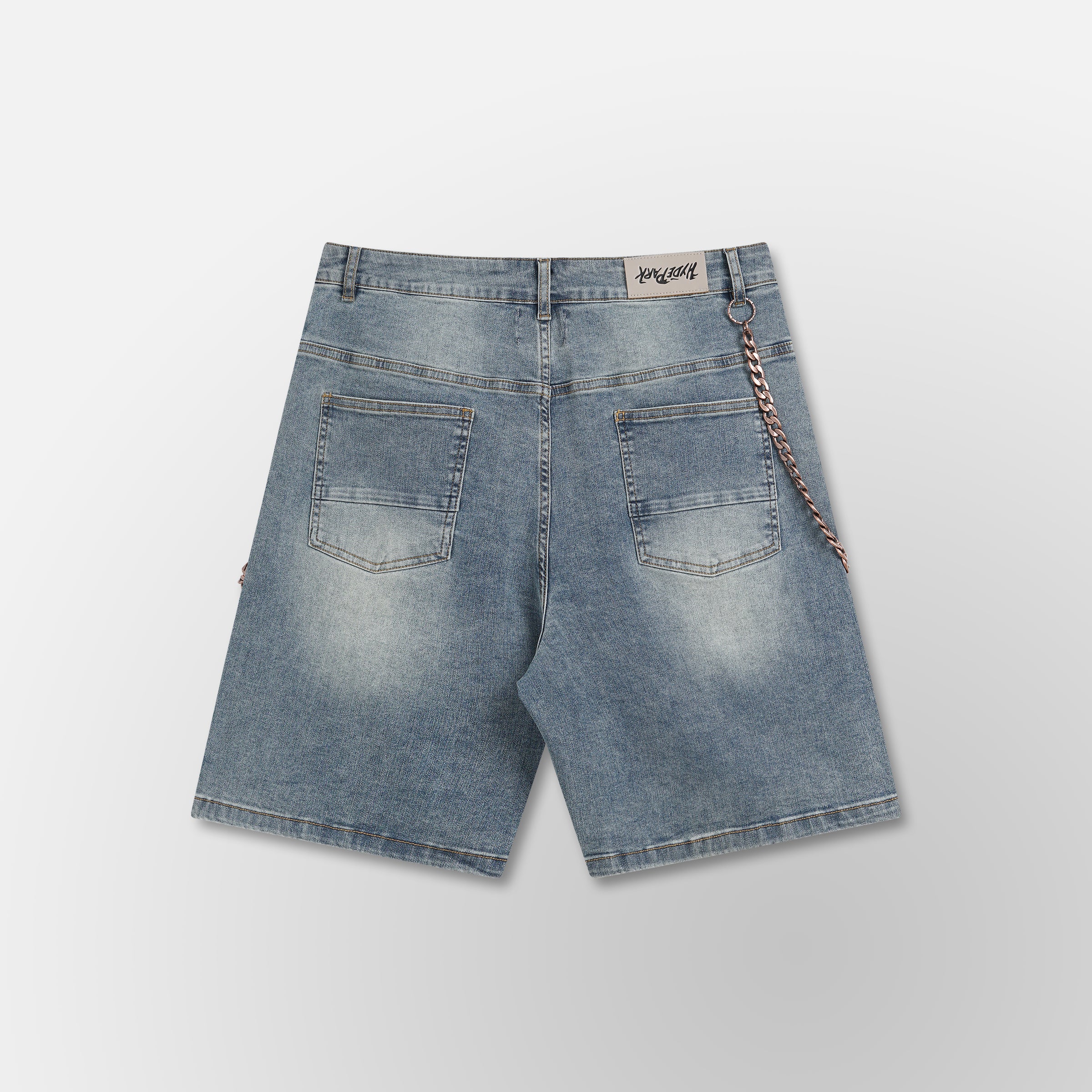 Studded Park Velocity Denim Short - Blue